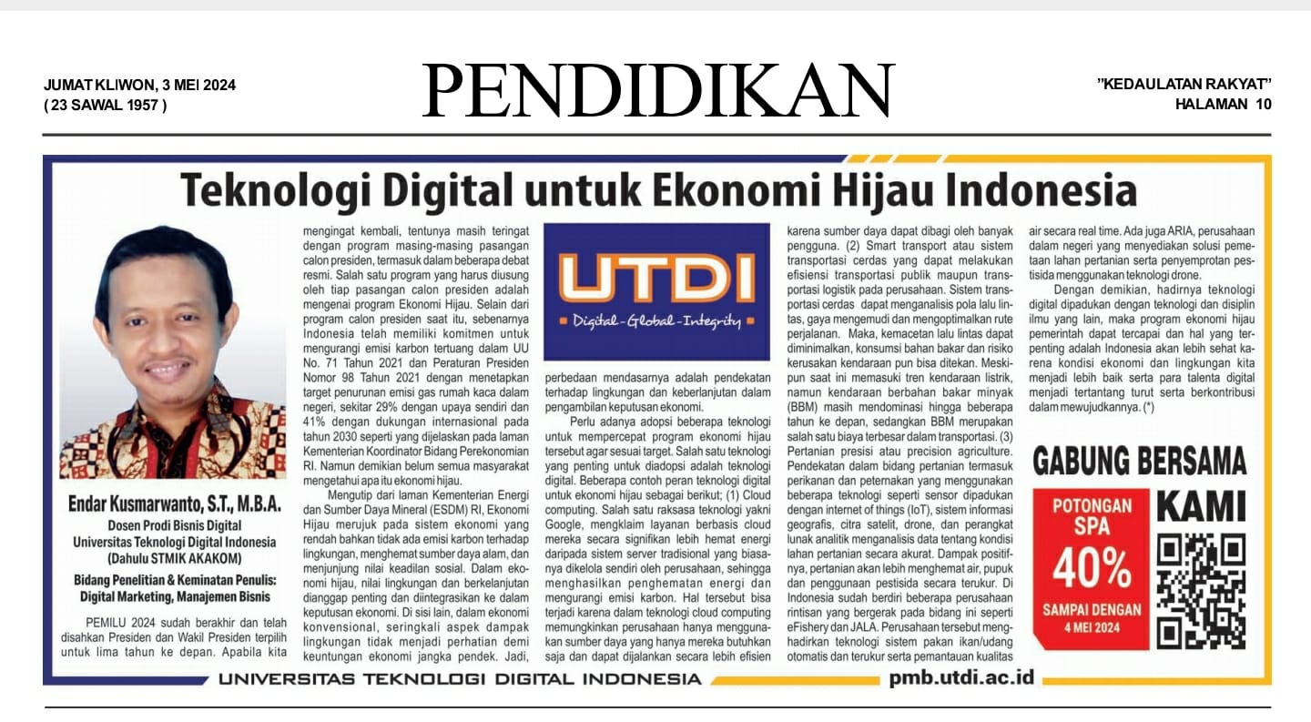 Teknologi Digital untuk Ekonomi Hijau Indonesia